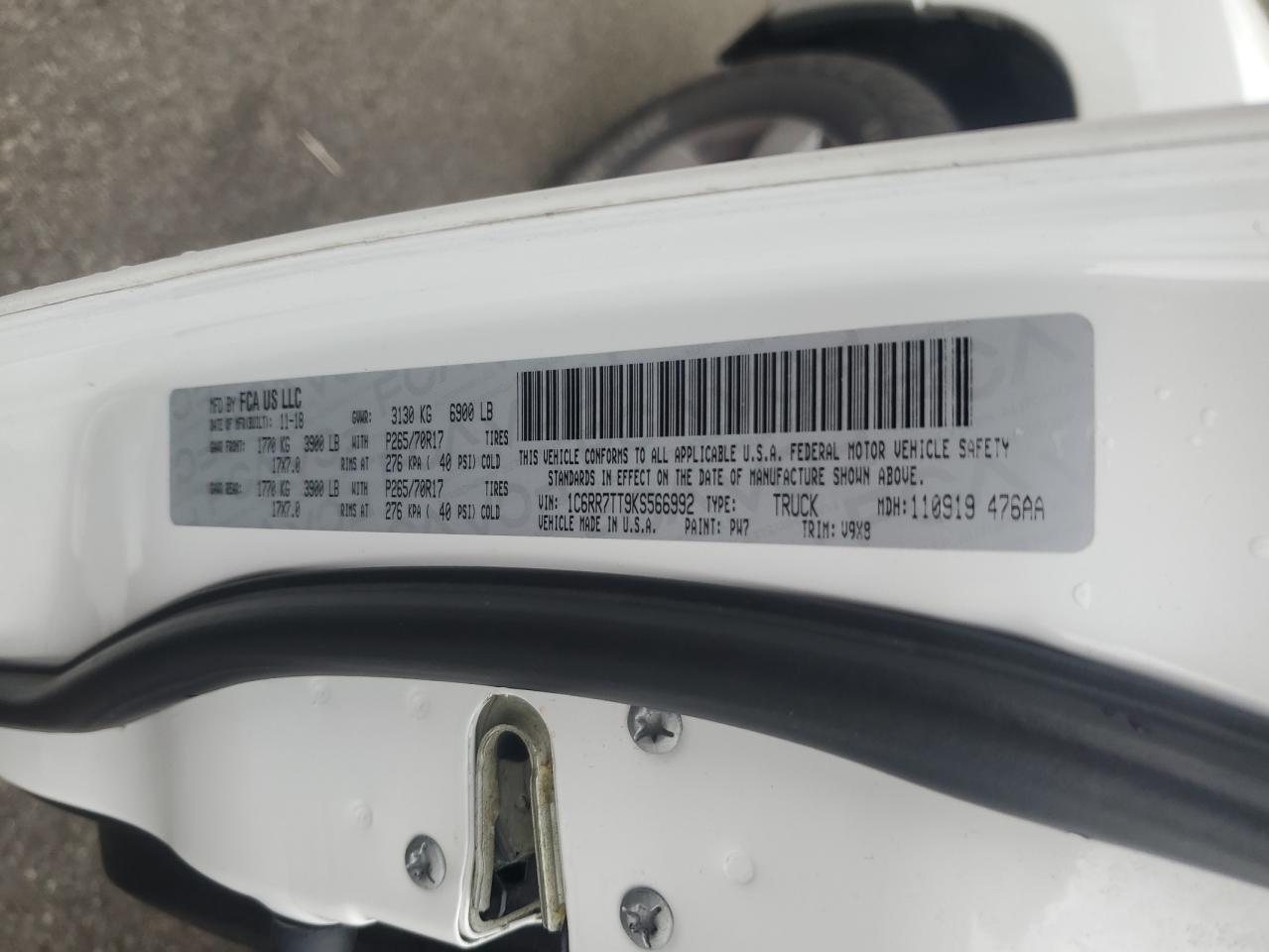 2019 Ram 1500 Classic Slt VIN: 1C6RR7TT9KS566992 Lot: 81643705