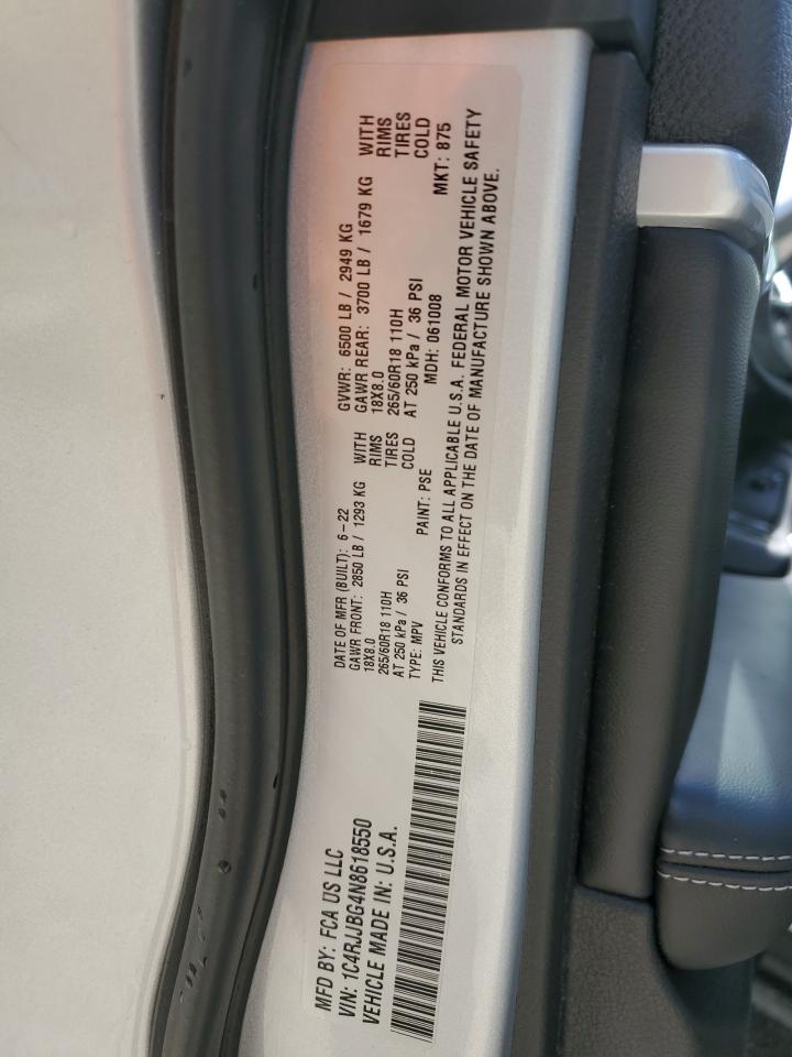 2022 Jeep Grand Cherokee L Limited VIN: 1C4RJJBG4N8618550 Lot: 71917015