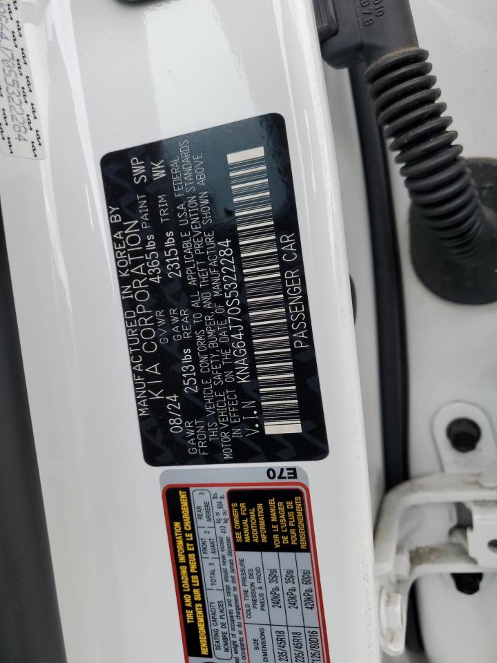 2025 Kia K5 Gt Line VIN: KNAG64J70S5322284 Lot: 80144695