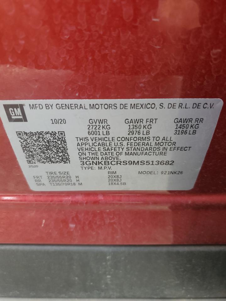 2021 Chevrolet Blazer 2Lt VIN: 3GNKBCRS9MS513682 Lot: 81866065