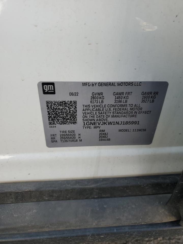 2022 Chevrolet Traverse Rs VIN: 1GNEVJKW1NJ185991 Lot: 81816615