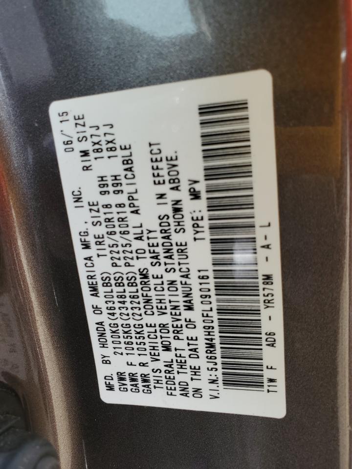 2015 Honda Cr-V Touring VIN: 5J6RM4H90FL090161 Lot: 84710875