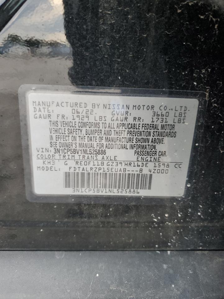 2022 Nissan Kicks S VIN: 3N1CP5BV1NL525886 Lot: 71400115