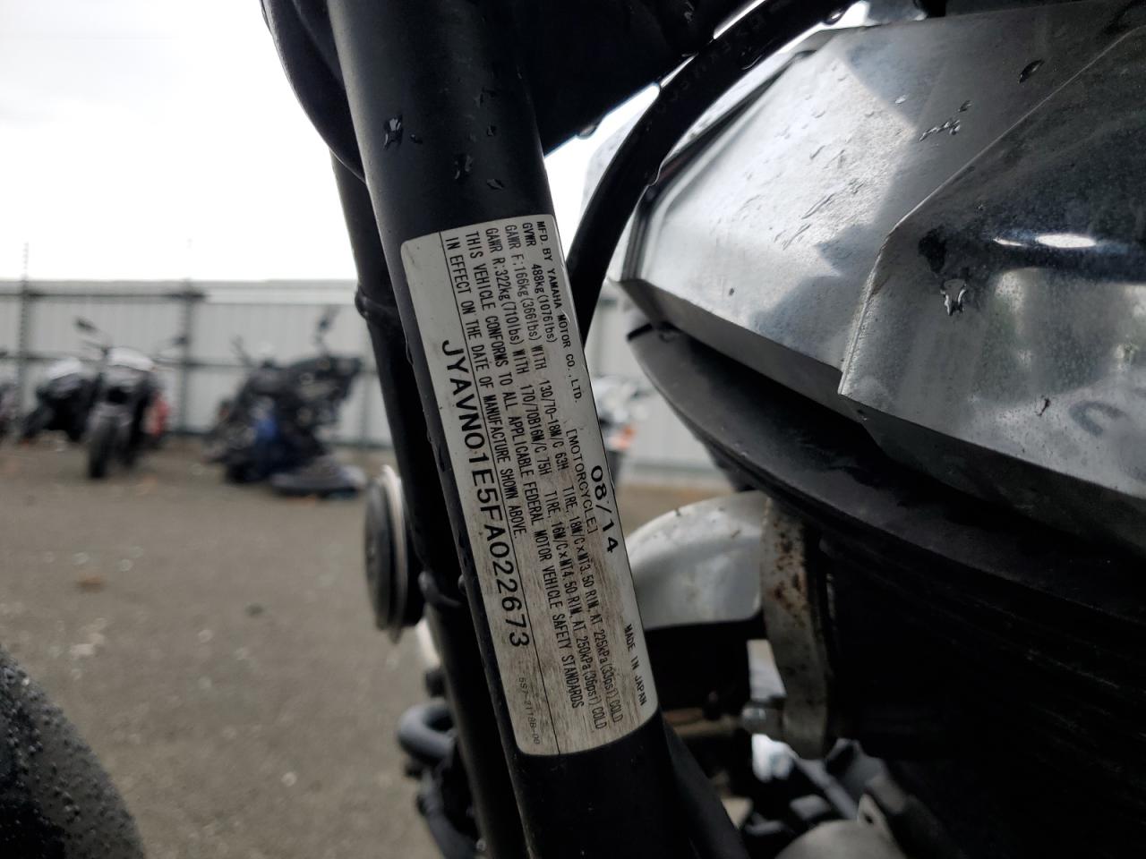 2015 Yamaha Xvs950 A VIN: JYAVN01E5FA022673 Lot: 81308555