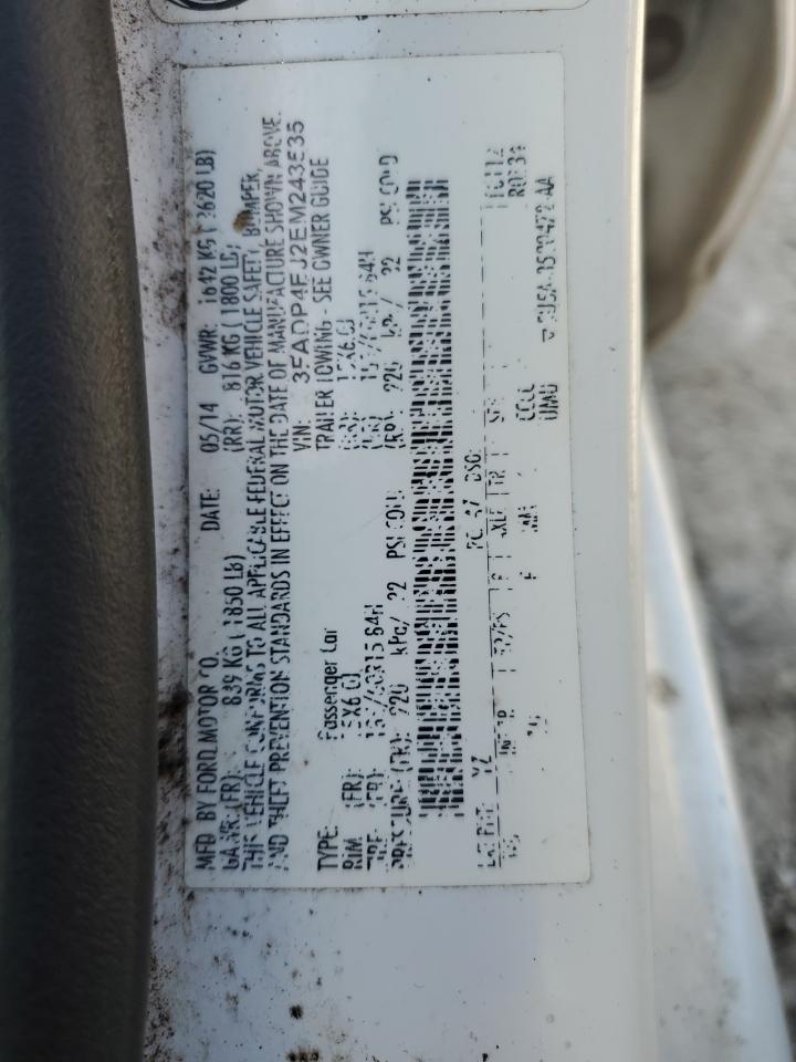 2014 Ford Fiesta Se VIN: 3FADP4EJ2EM243535 Lot: 84563795