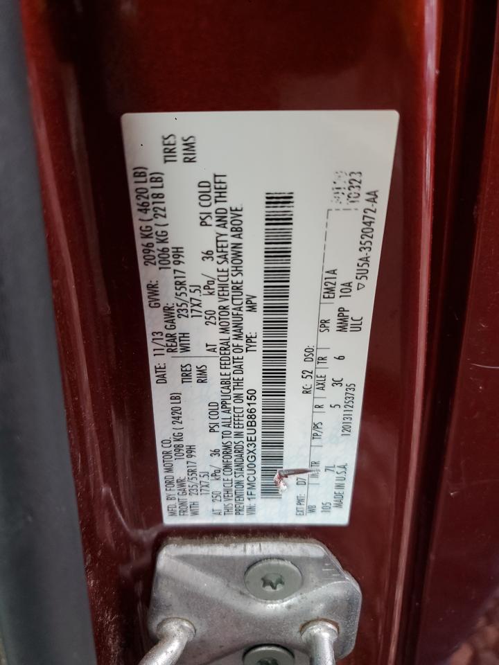 2014 Ford Escape Se VIN: 1FMCU0GX3EUB86150 Lot: 81710415