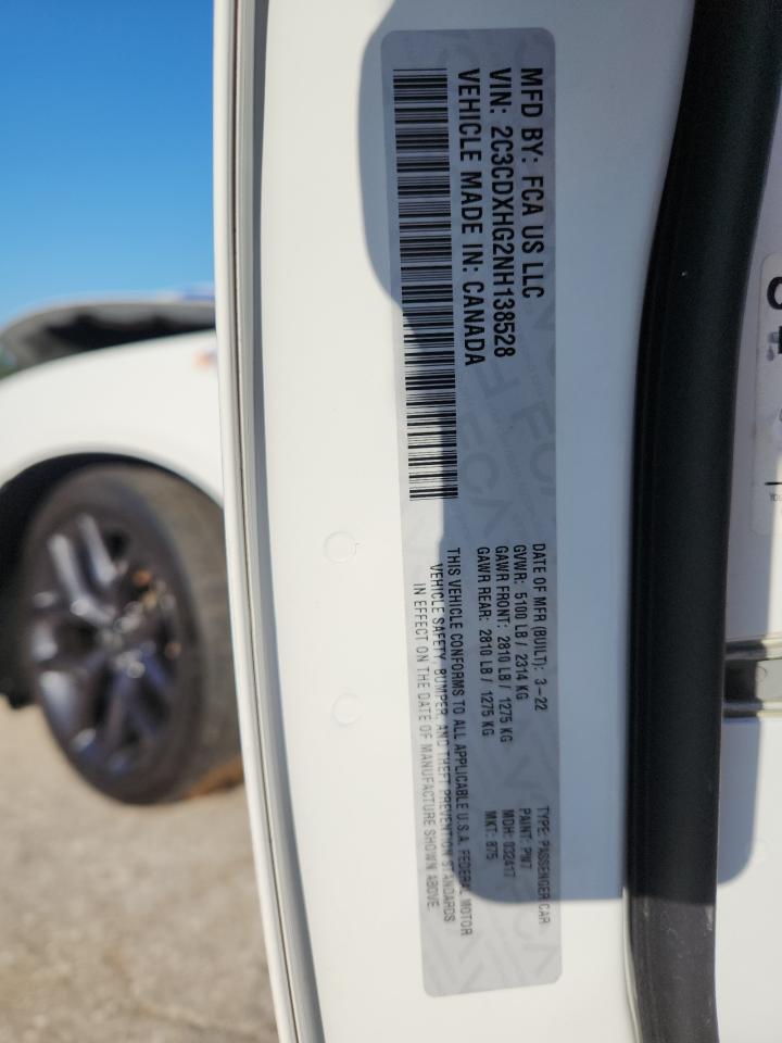 2022 Dodge Charger Gt VIN: 2C3CDXHG2NH138528 Lot: 83851645