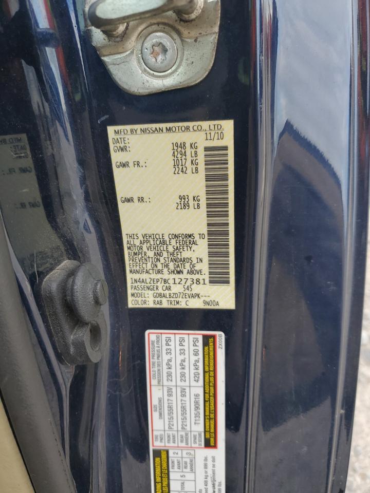 2011 Nissan Altima S VIN: 1N4AL2EP7BC127381 Lot: 81931005