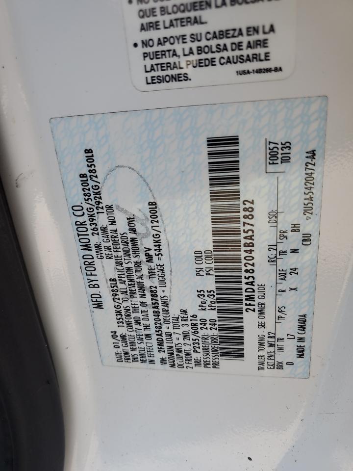 2004 Ford Freestar Limited VIN: 2FMDA58204BA57882 Lot: 71432405