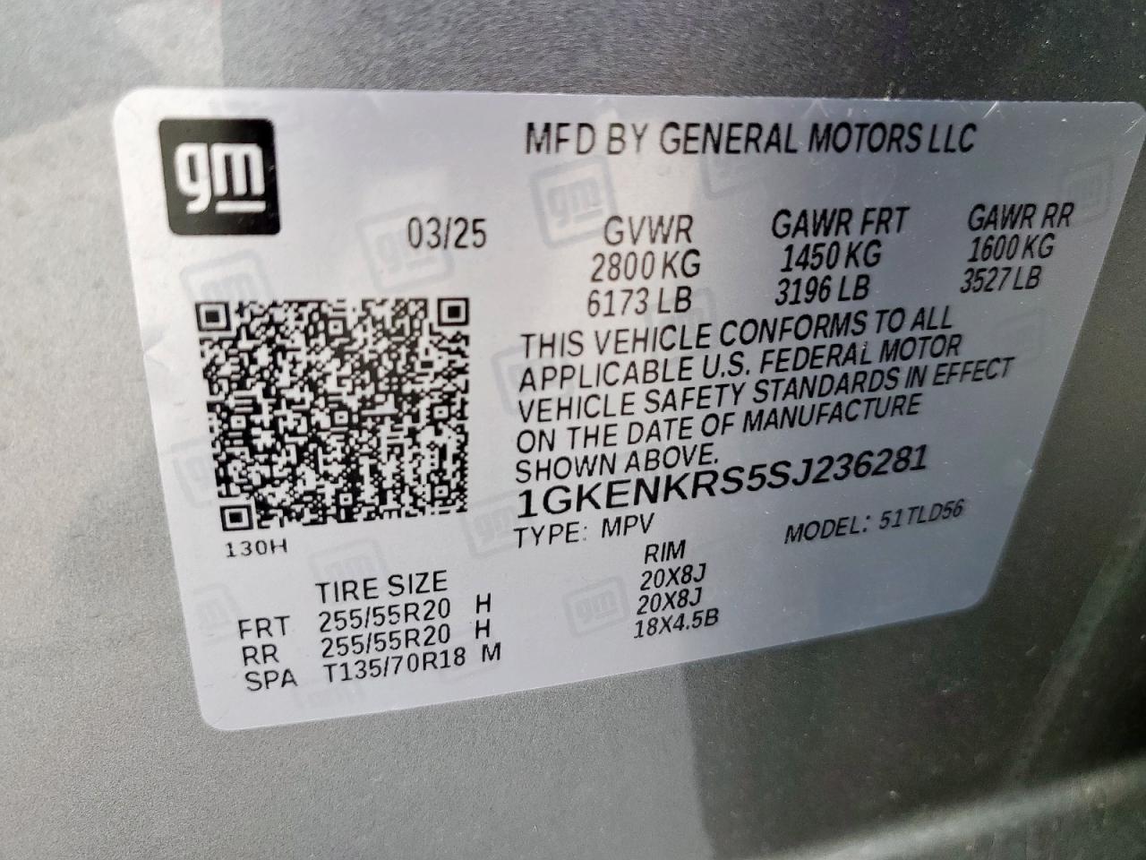 2025 GMC Acadia Elevation VIN: 1GKENKRS5SJ236281 Lot: 84460955