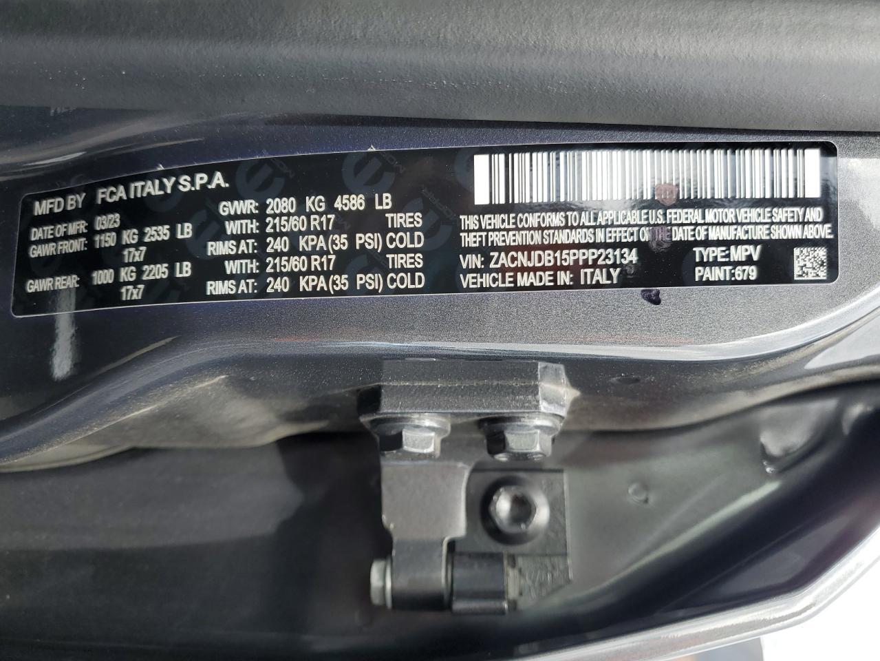 2023 Jeep Renegade Latitude VIN: ZACNJDB15PPP23134 Lot: 81308225