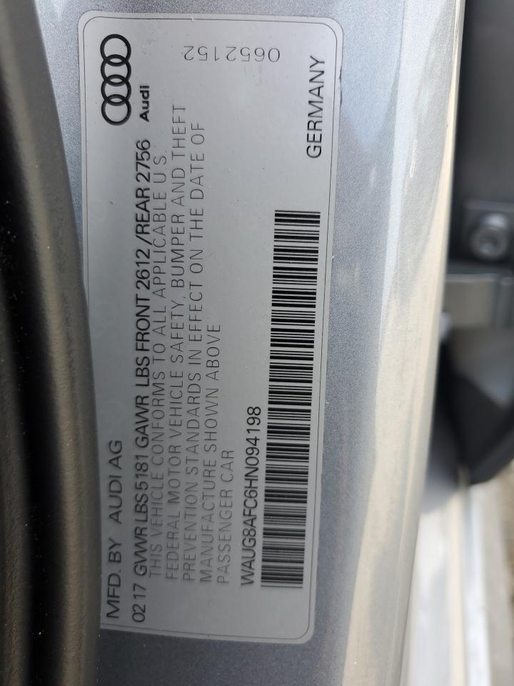 2017 Audi A6 Premium Plus VIN: WAUG8AFC6HN094198 Lot: 81420025