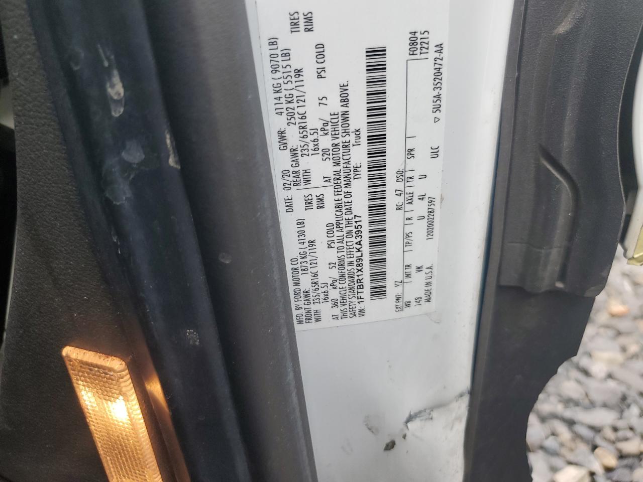 2020 Ford Transit Conn VIN: 1FTBR1X89LKA39517 Lot: 55588895