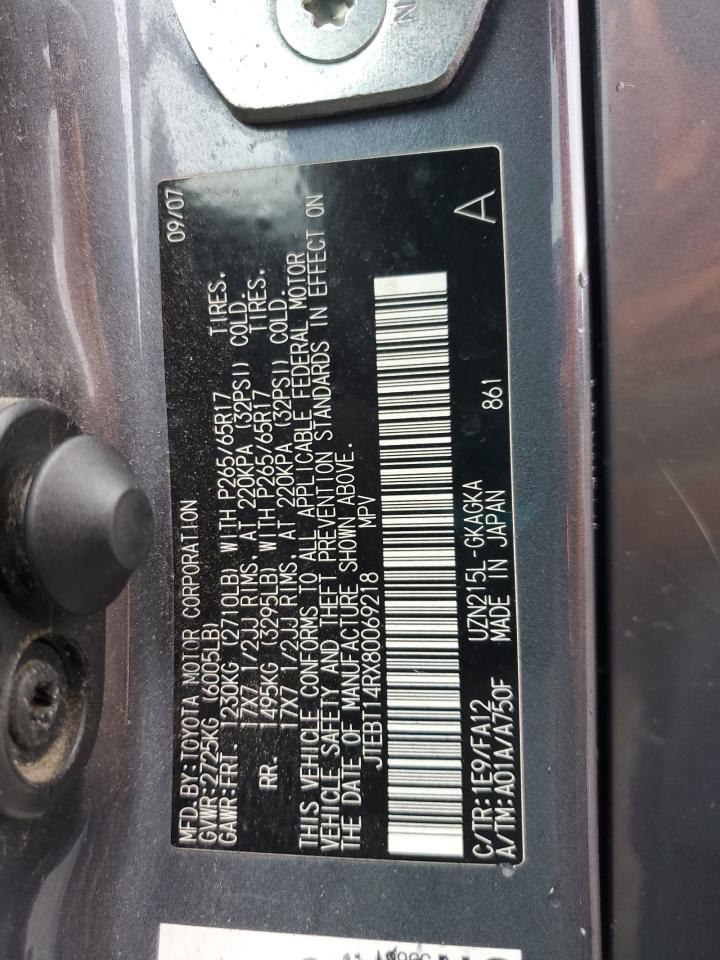 2008 Toyota 4Runner Sr5 VIN: JTEBT14RX80069218 Lot: 80845795