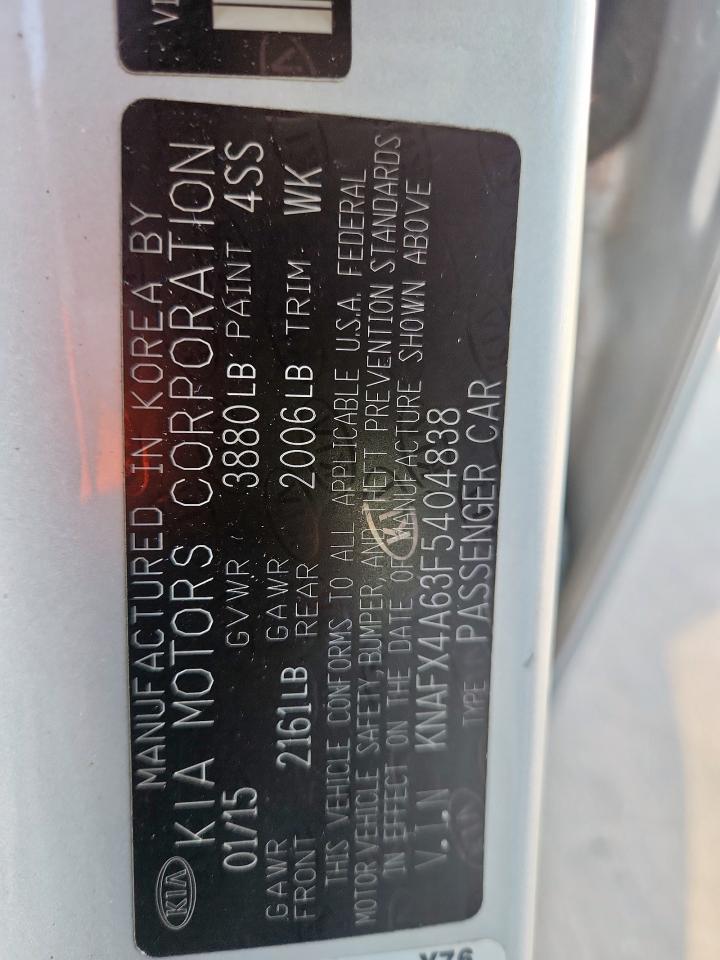 2015 Kia Forte Lx VIN: KNAFX4A63F5404838 Lot: 81859675