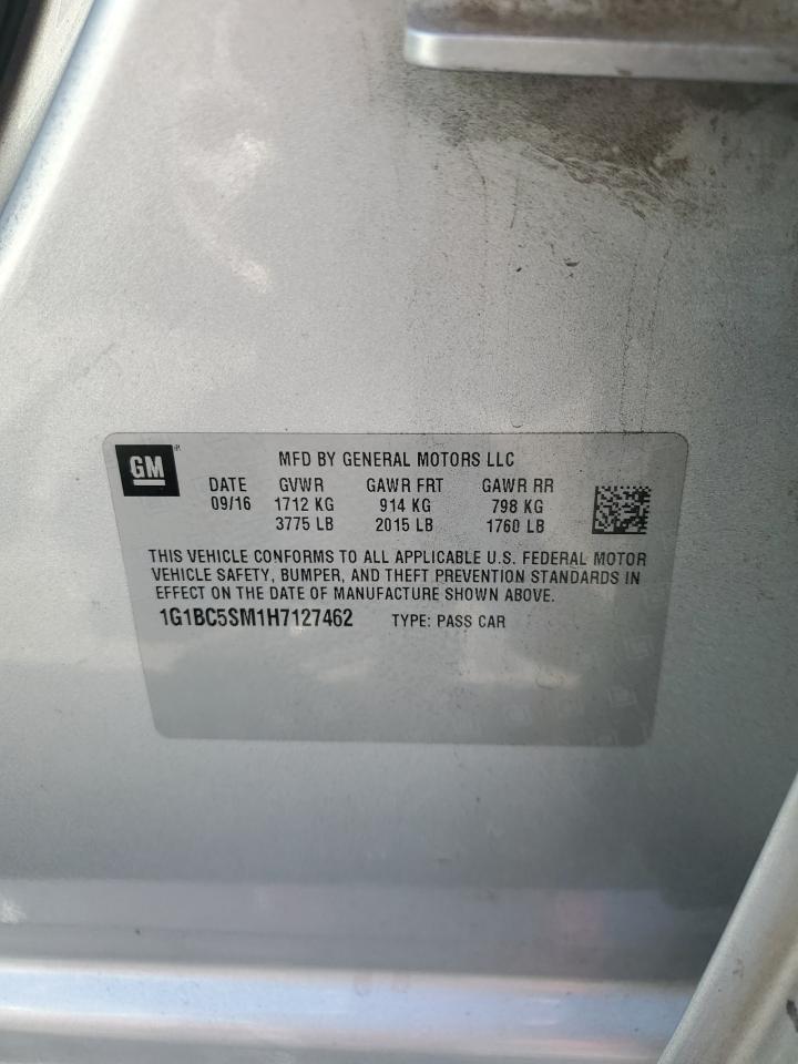 2017 Chevrolet Cruze Ls VIN: 1G1BC5SM1H7127462 Lot: 84049385