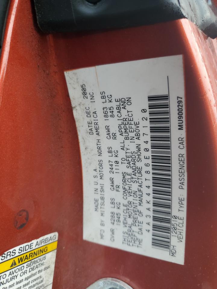 2006 Mitsubishi Eclipse Se VIN: 4A3AK44T86E047120 Lot: 81669015