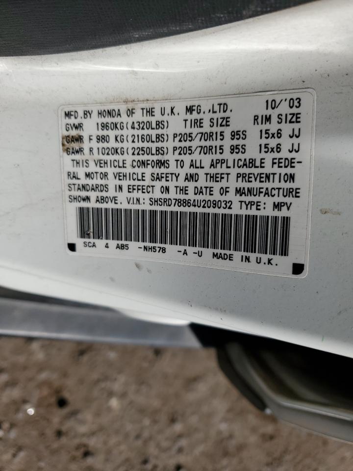 2004 Honda Cr-V Ex VIN: SHSRD78864U209032 Lot: 71950665