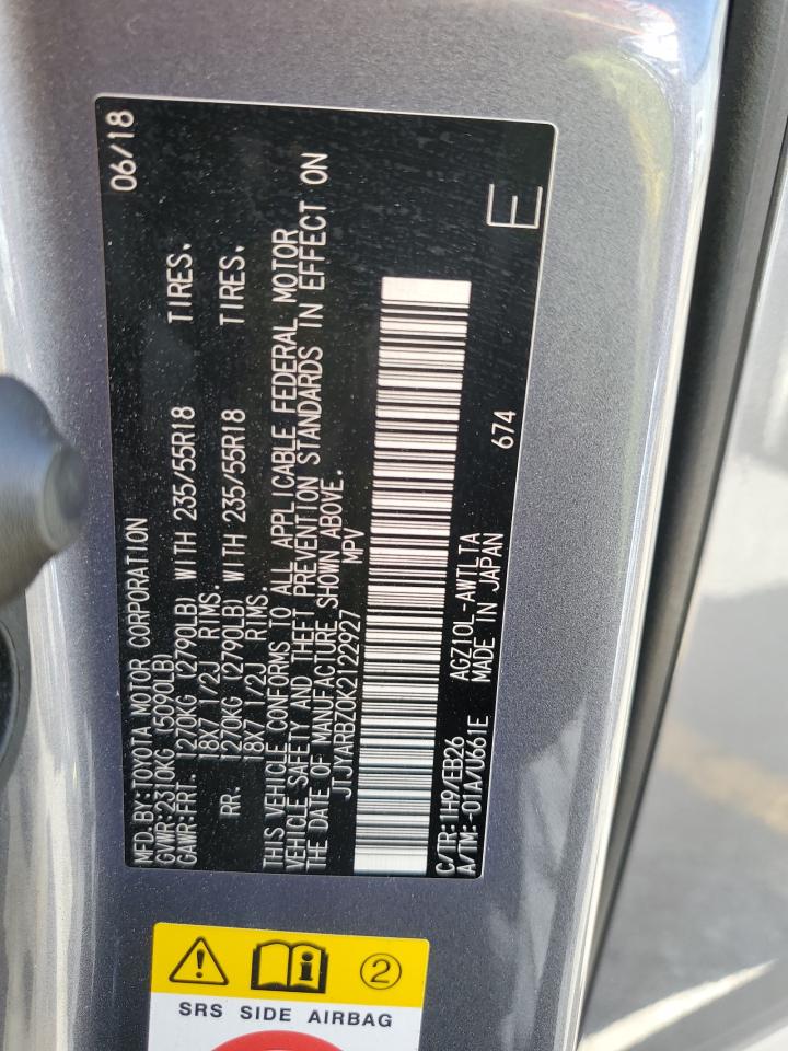 2019 Lexus Nx 300 Base VIN: JTJYARBZ0K2122927 Lot: 80558105