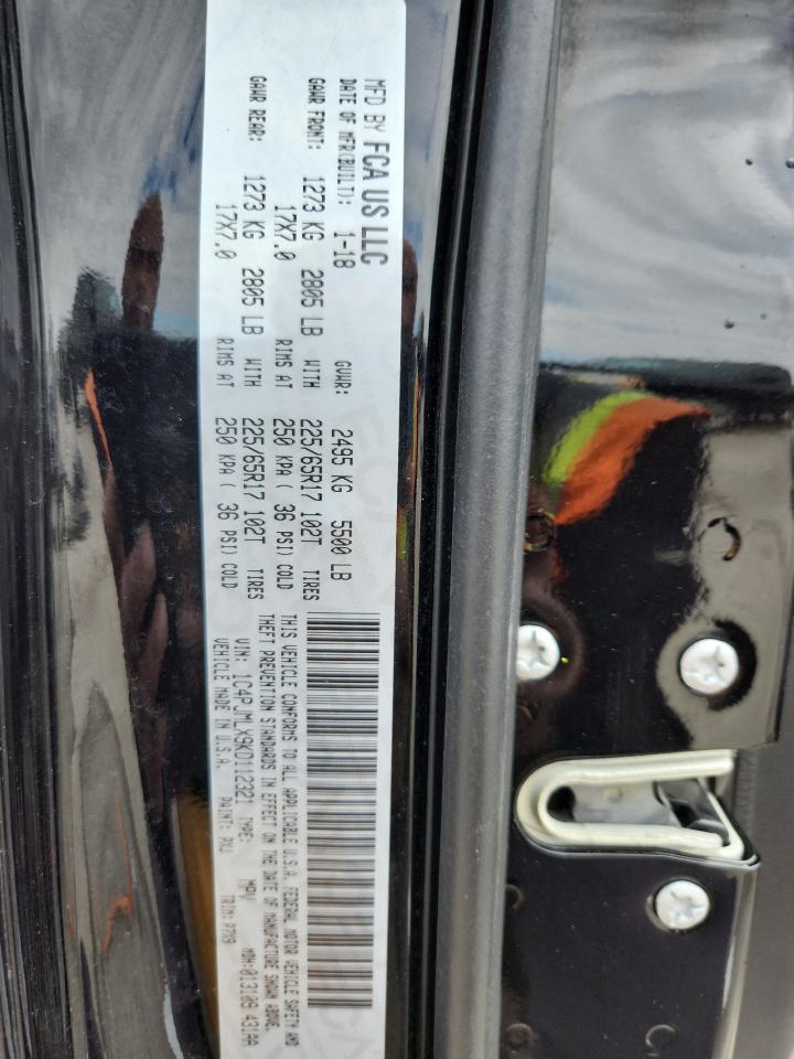 2019 Jeep Cherokee Latitude Plus VIN: 1C4PJMLX9KD112321 Lot: 80733145