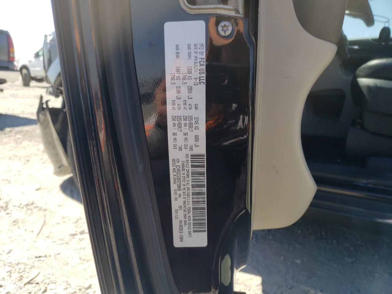 2019 Dodge Grand Caravan Sxt VIN: 2C4RDGCG3KR759005 Lot: 81017695