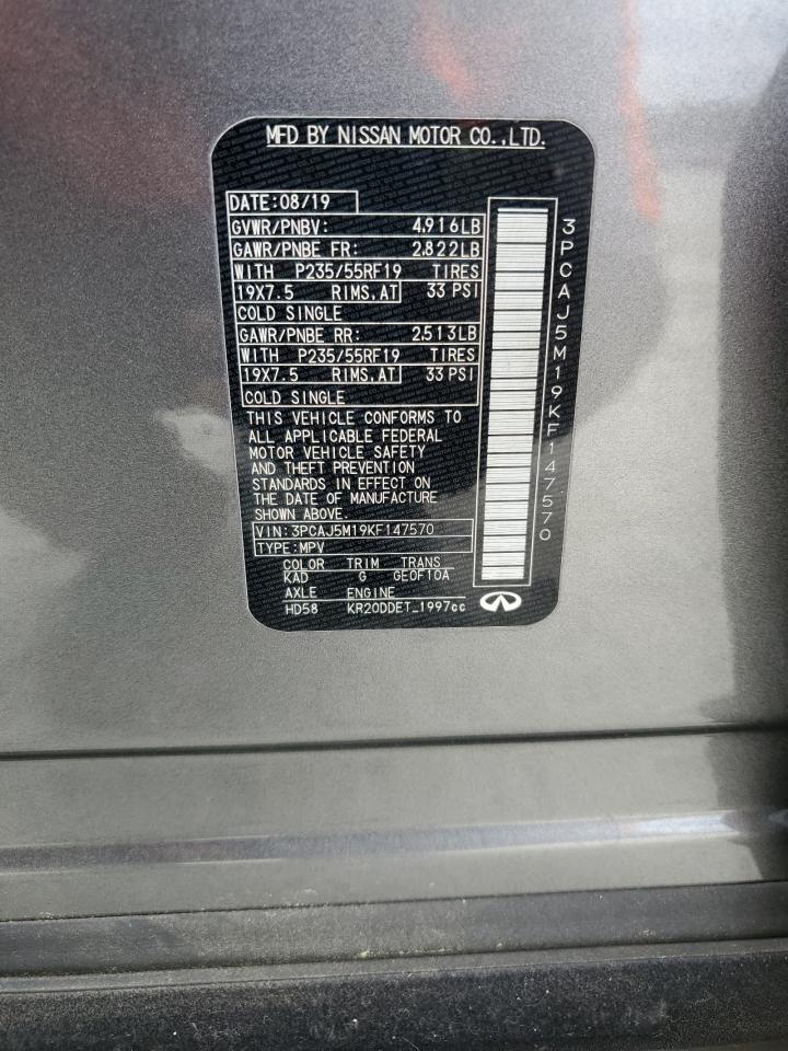 2019 Infiniti Qx50 Essential VIN: 3PCAJ5M19KF147570 Lot: 81753785