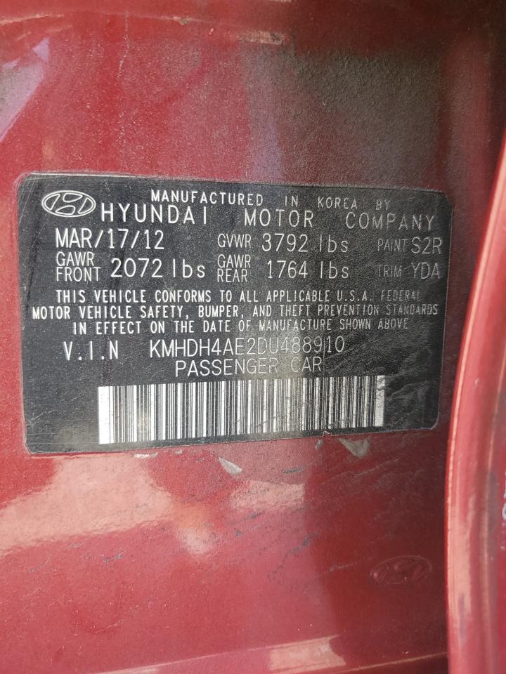 2013 Hyundai Elantra Gls VIN: KMHDH4AE2DU488910 Lot: 83751285