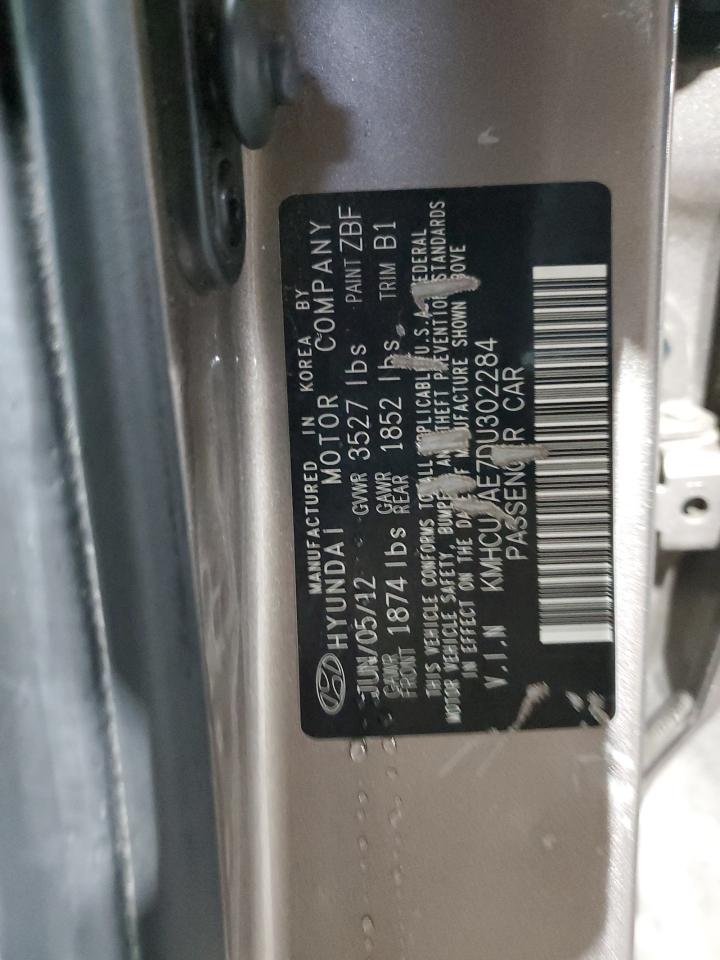 2013 Hyundai Accent Gls VIN: KMHCU4AE7DU302284 Lot: 83853835