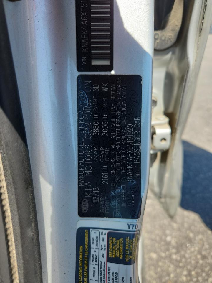 2014 Kia Forte Lx VIN: KNAFK4A6XE5191920 Lot: 81272135