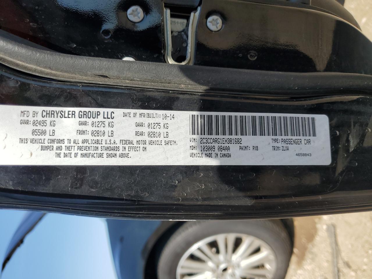 2014 Chrysler 300 VIN: 2C3CCARG1EH381682 Lot: 71827845