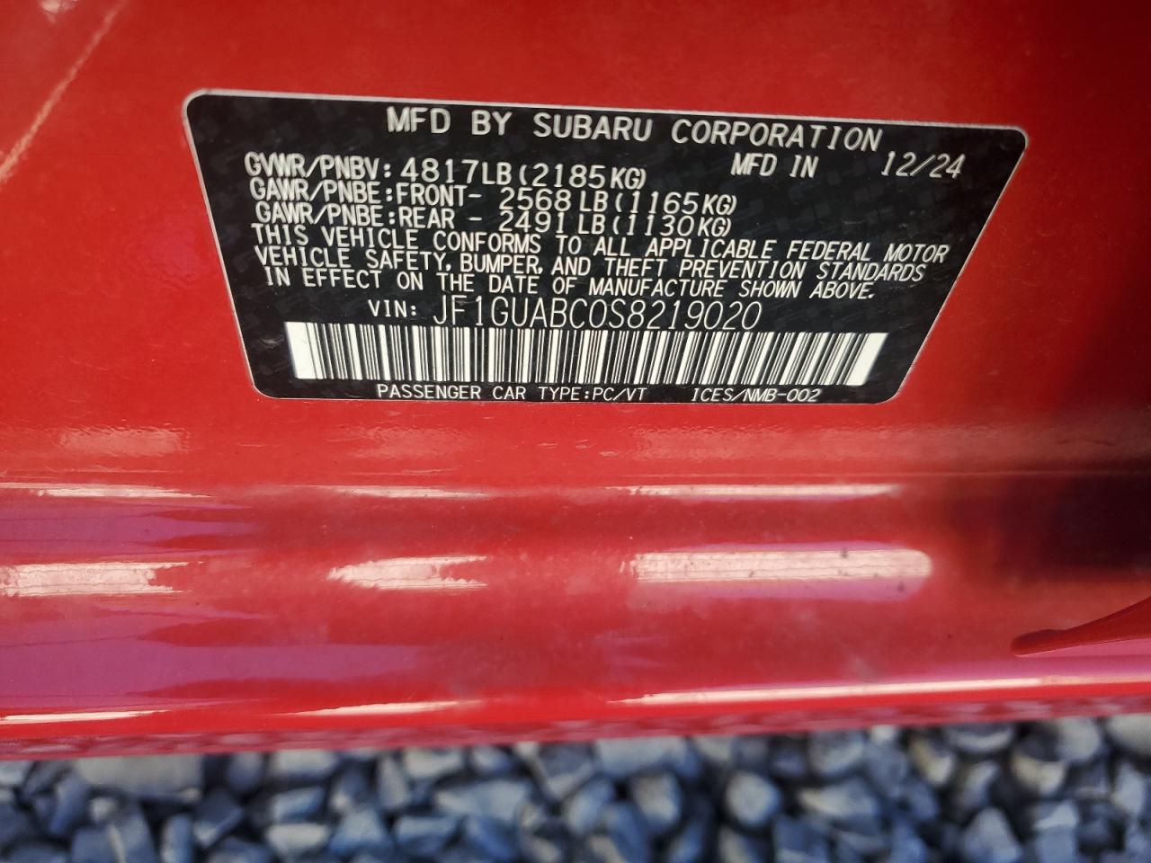 2025 Subaru Impreza VIN: JF1GUABC0S8219020 Lot: 81320105