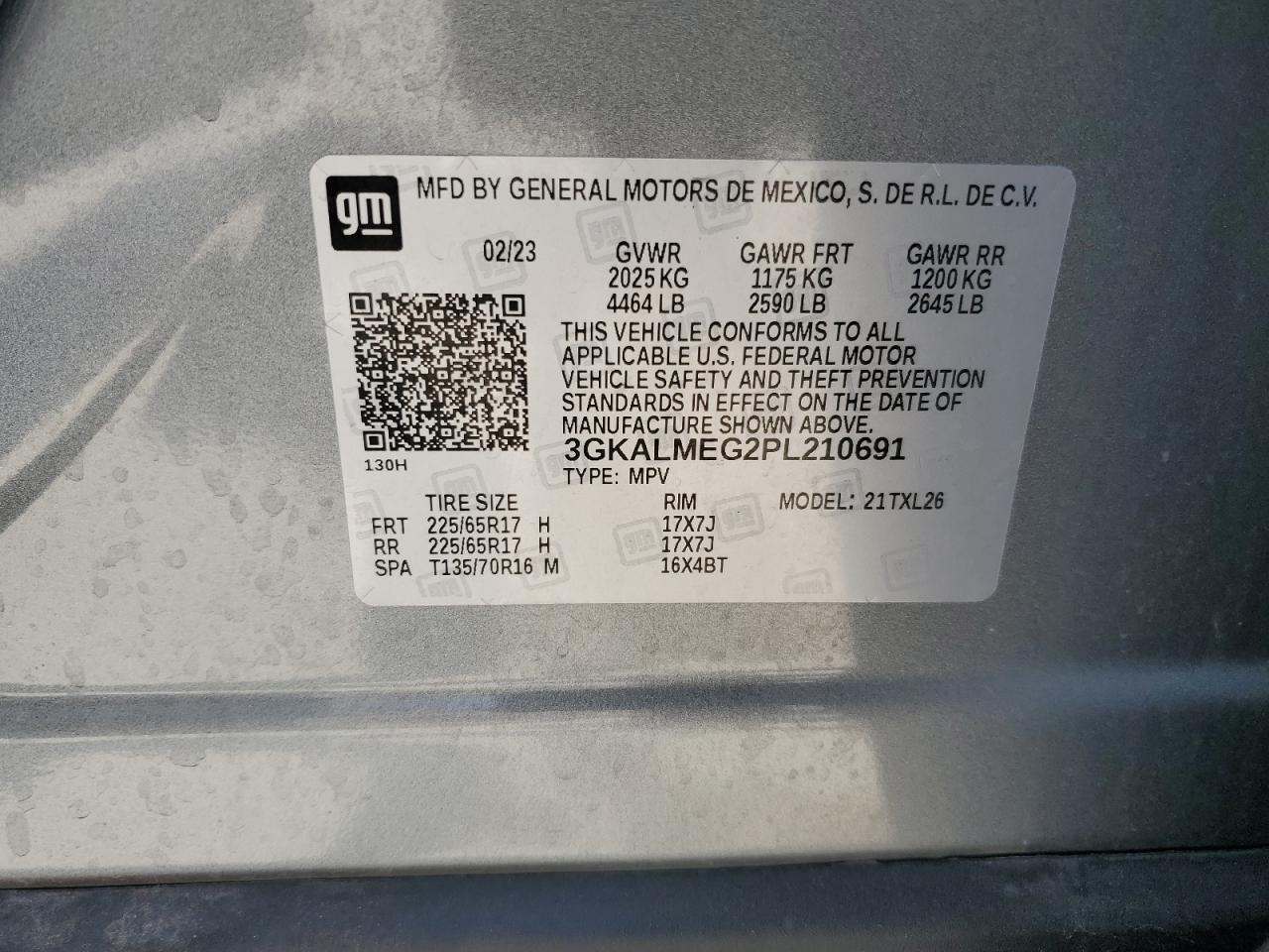 2023 GMC Terrain Sle VIN: 3GKALMEG2PL210691 Lot: 80349945