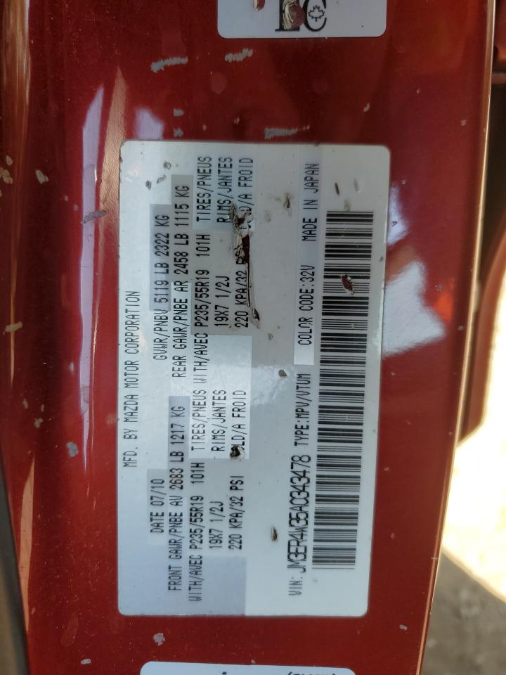 2010 Mazda Cx-7 VIN: JM3ER4W35A0343478 Lot: 80055615