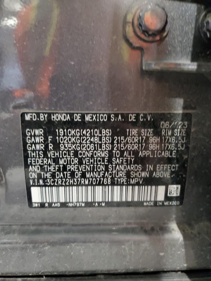 2024 Honda Hr-V Lx VIN: 3CZRZ2H37RM707768 Lot: 83940945