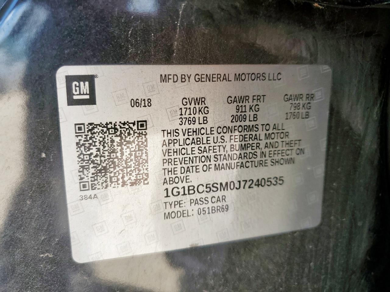 2018 Chevrolet Cruze Ls VIN: 1G1BC5SM0J7240535 Lot: 83889545