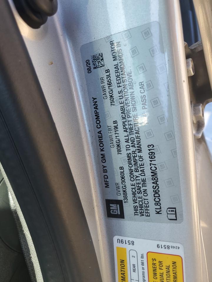 2021 Chevrolet Spark 1Lt VIN: KL8CD6SA8MC716913 Lot: 84738925