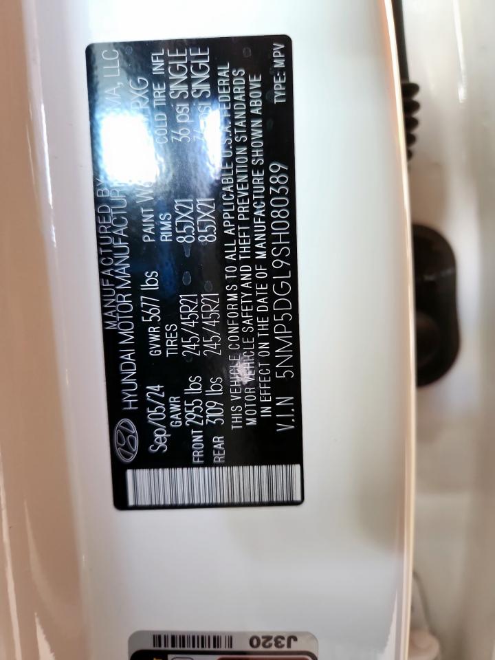 2024 Hyundai Santa Fe Calligraphy VIN: 5NMP5DGL9SH080389 Lot: 84430815