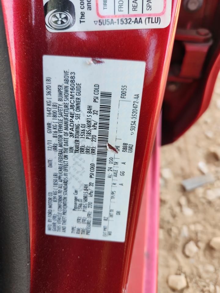 2012 Ford Fiesta Se VIN: 3FADP4EJ8CM160883 Lot: 81529735