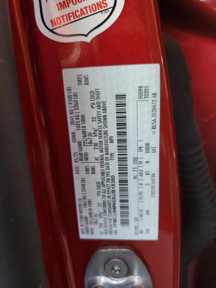 2025 Ford Escape St Line VIN: 1FMCU9MN6SUB18380 Lot: 84410015