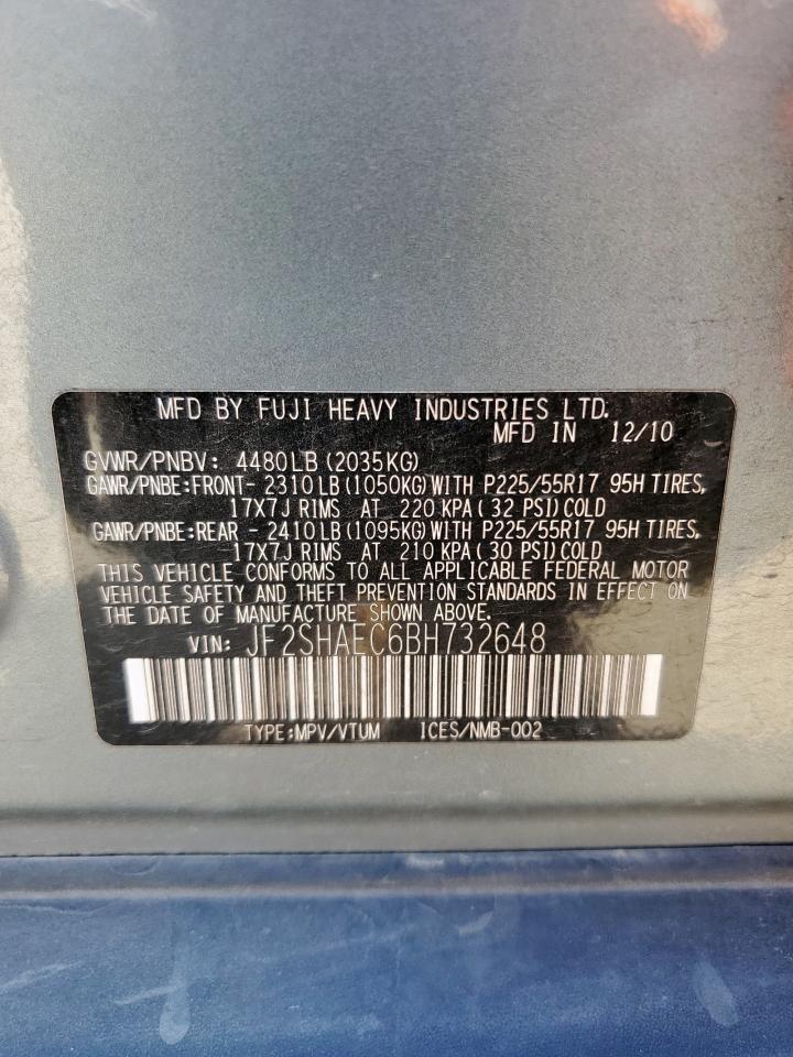 2011 Subaru Forester Limited VIN: JF2SHAEC6BH732648 Lot: 80967075