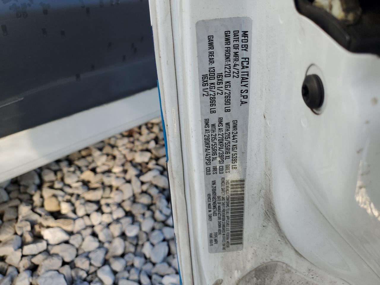 2022 Ram Promaster City Tradesman VIN: ZFBHRFAB2N6W67493 Lot: 83993485