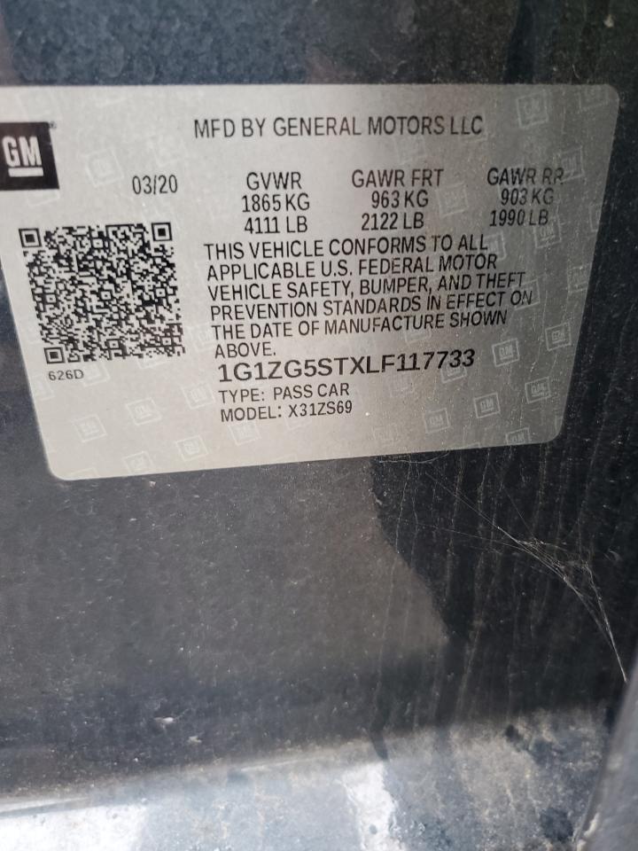 2020 Chevrolet Malibu Rs VIN: 1G1ZG5STXLF117733 Lot: 84361565