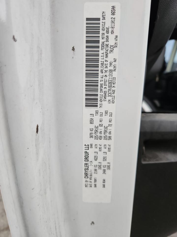 2014 Ram Promaster 1500 1500 High VIN: 3C6TRVBG9EE113168 Lot: 81693075