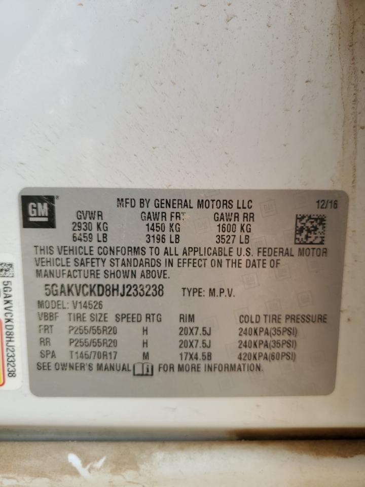 2017 Buick Enclave VIN: 5GAKVCKD8HJ233238 Lot: 81824835