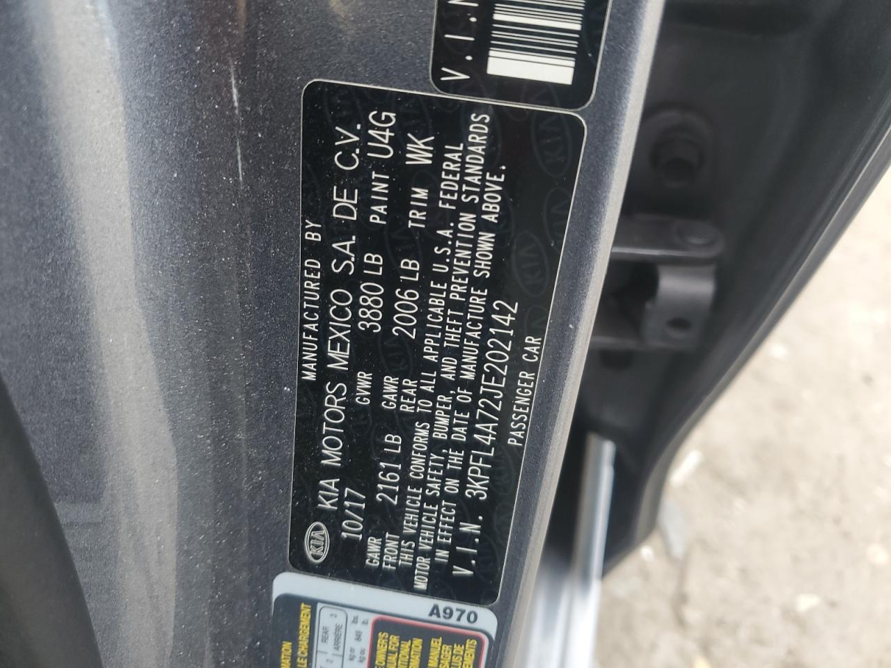 2018 Kia Forte Lx VIN: 3KPFL4A72JE202142 Lot: 81835505