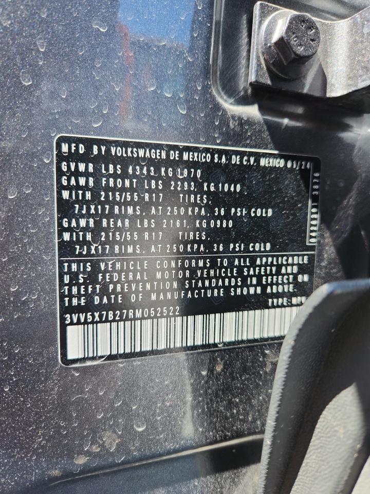 2024 Volkswagen Taos S VIN: 3VV5X7B27RM052522 Lot: 71952705