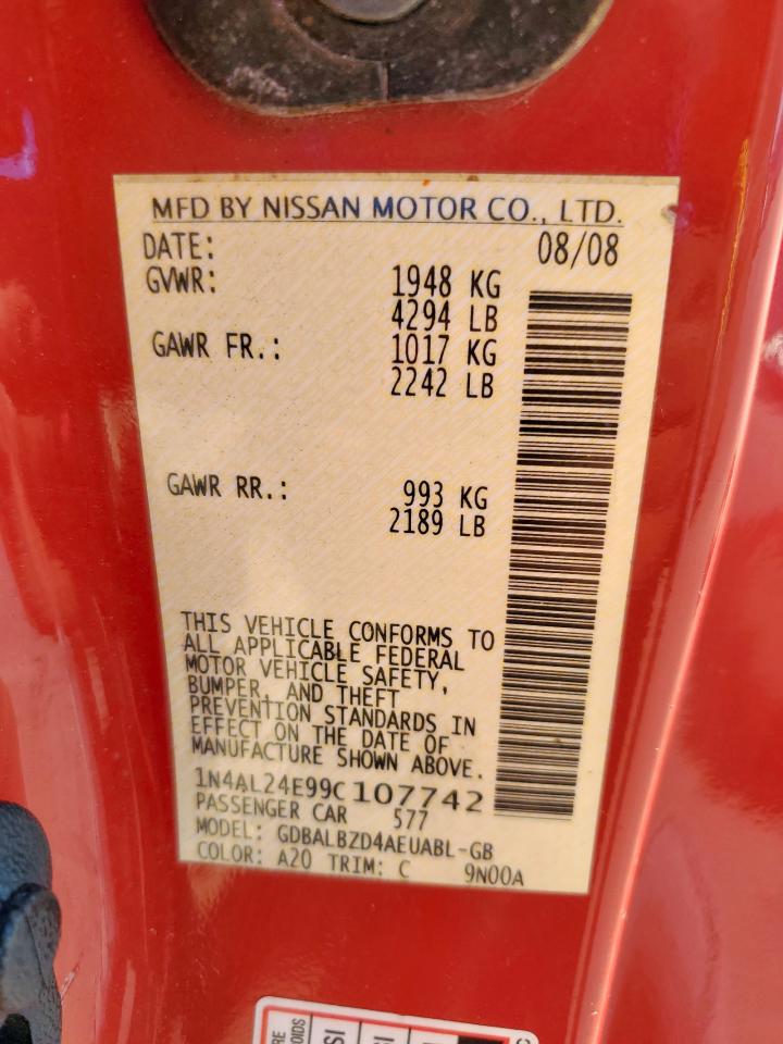 2009 Nissan Altima 2.5S VIN: 1N4AL24E99C107742 Lot: 84622335