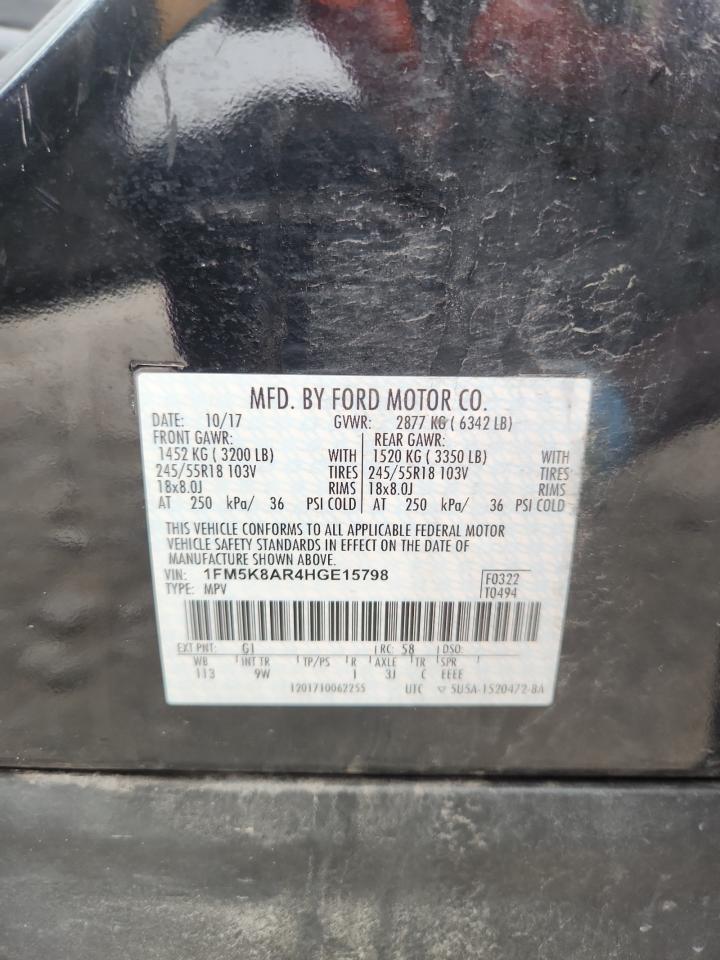 2017 Ford Explorer Police Interceptor VIN: 1FM5K8AR4HGE15798 Lot: 80343035