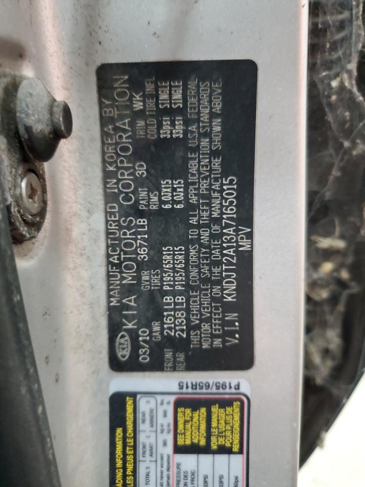 2010 Kia Soul VIN: KNDJT2A13A7165015 Lot: 72078925