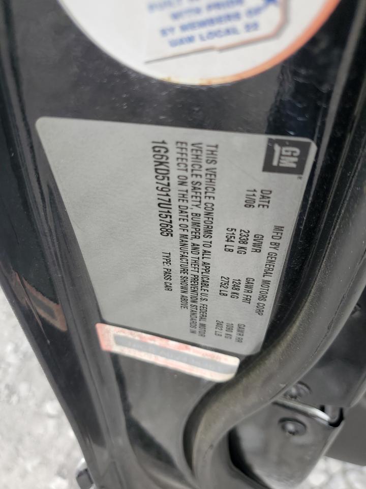 2007 Cadillac Dts VIN: 1G6KD57917U157685 Lot: 81206585